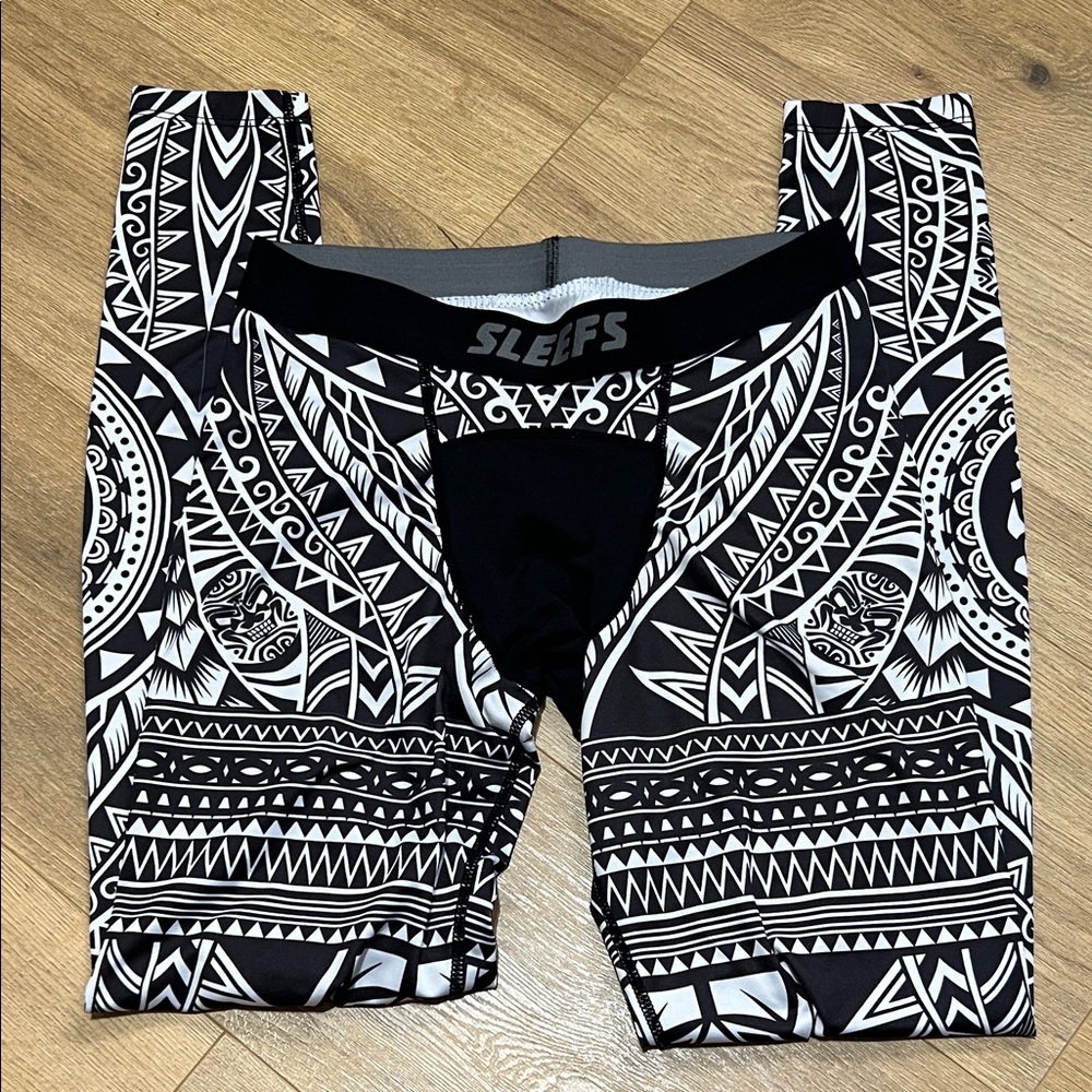 Black and White Patterned Men's Joggers